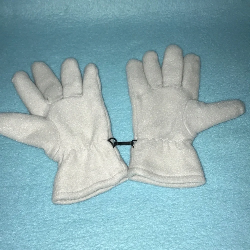 𝅺Gloves- embroidered soft fleece hook together clasp NEW size M/L